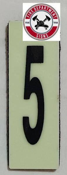 PHOTOLUMINESCENT DOOR NUMBER 1 SIGN HEAVY DUTY / GLOW IN THE DARK DOOR NUMBER  ONE SIGN HEAVY DUTY (ALUMINUM SIGN/ APARTMENT EMERGENCY MARKINGS 1.5 X  1.5) -REF2305 