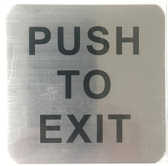 PUSH TO EXIT Sign