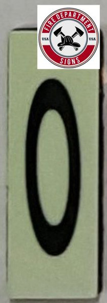 PHOTOLUMINESCENT DOOR NUMBER 1 SIGN HEAVY DUTY / GLOW IN THE DARK DOOR NUMBER  ONE SIGN HEAVY DUTY (ALUMINUM SIGN/ APARTMENT EMERGENCY MARKINGS 1.5 X  1.5) -REF2305 