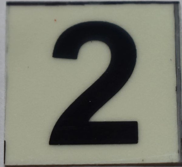 PHOTOLUMINESCENT DOOR NUMBER 2 SIGN