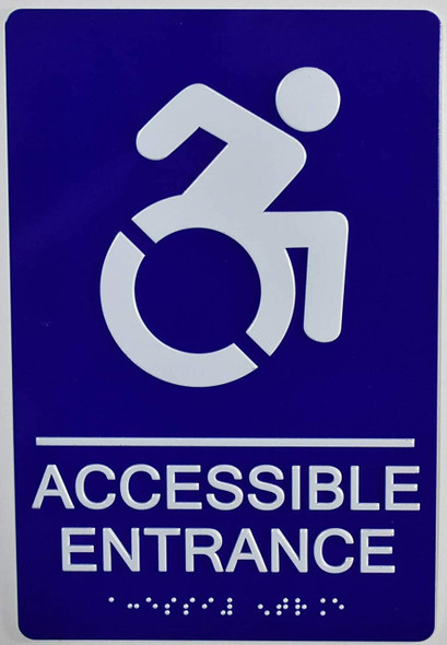 ACCESSIBLE Entrance Sign -Tactile Signs ADA-Compliant Sign.  -Tactile Signs  The Sensation line  Braille sign