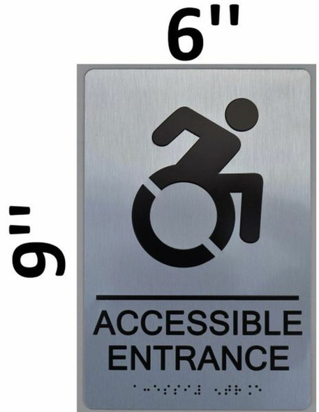 Accessible Entrance ADA-Sign -Tactile Signs The sensation line  Braille sign