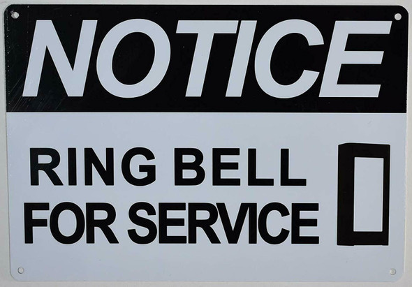 Notice Ring Bell for Service SIGN Tactile Signs Ada sign