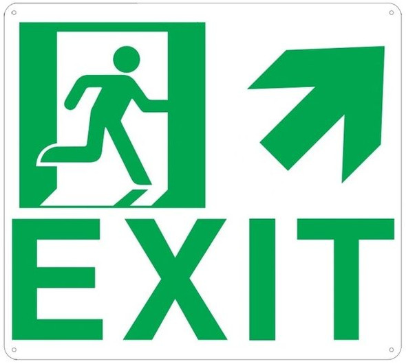 PHOTOLUMINESCENT EXIT SIGN HEAVY DUTY / GLOW IN THE DARK "EXIT" SIGN HEAVY DUTY