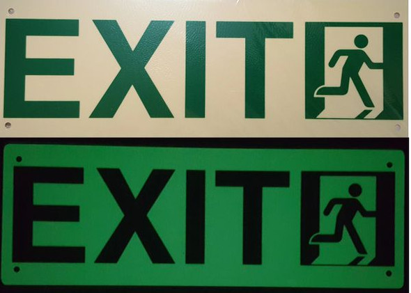 Photoluminescent "EXIT" Sign