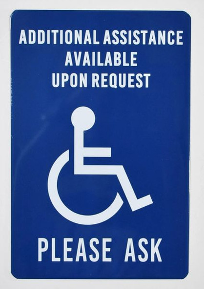 Additional Assistance Available Upon Request SIGN -The Pour Tous Blue LINE -Tactile Signs  Ada sign