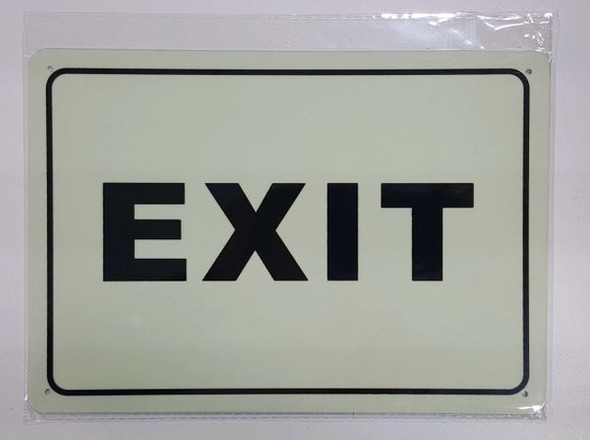 EXIT SIGN - PHOTOLUMINESCENT GLOW IN THE DARK SIGN