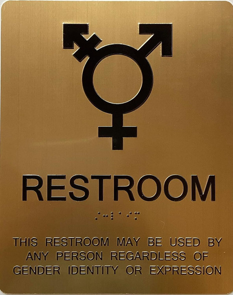 Restroom GENDER NEUTRAL SYMBOLS RESTROOM WALL SIGN TACTILE SIGN WITH BRAILLE, RAISED LETTER AND PICTOGRAM -The sensation line