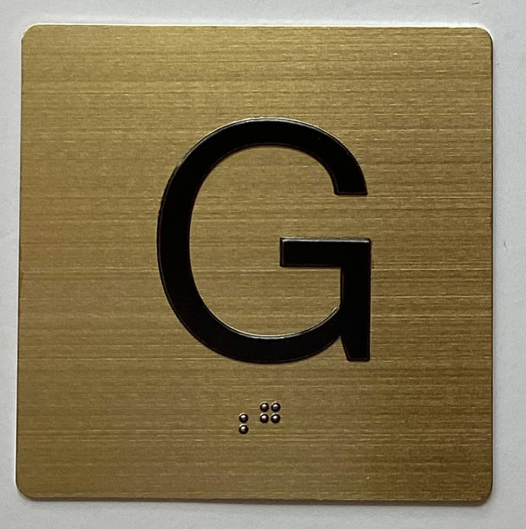 G Elevator Jamb Plate Signage With Braille and raised number-Elevator GROUND floor number Signage  - The sensation line