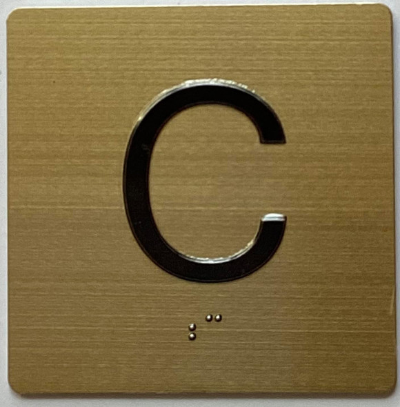 C Elevator Jamb Plate Signage With Braille and raised number-Elevator CELLAR floor number Signage  - The sensation line
