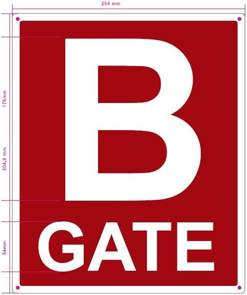 Gate B Signage