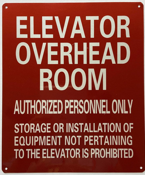 ELEVATOR OVERHEAD ROOM SIGN