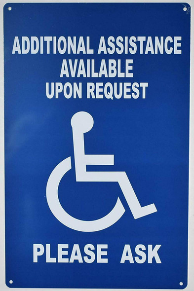 Additional Assistance Available Upon Request SIGN -The Pour Tous Blue LINE -Tactile Signs  Ada sign