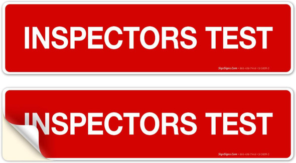 Inspectors Test Sticker