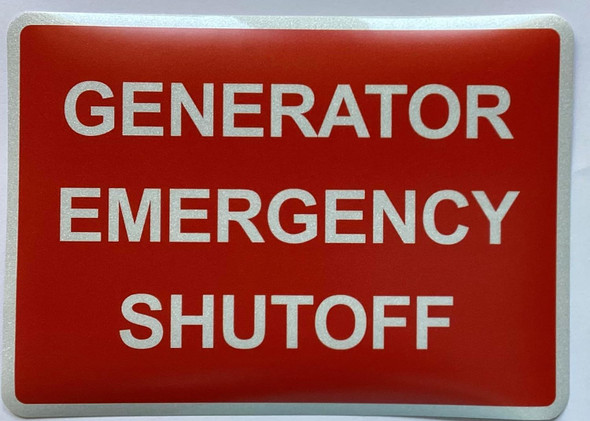 Signage  GENERATOR EMERGENCY STOP Decal/STICKER