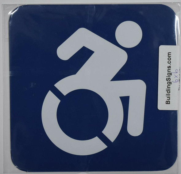 ADA-ACCESSIBLE Symbol Sign Tactile Signs -The Pour Tous Blue LINE  Braille sign