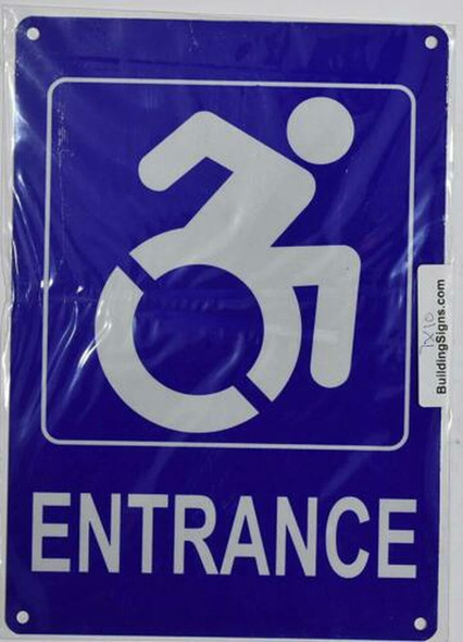 ACCESSIBLE Entrance SIGN Tactile Signs -The Pour Tous Blue LINE  Braille sign