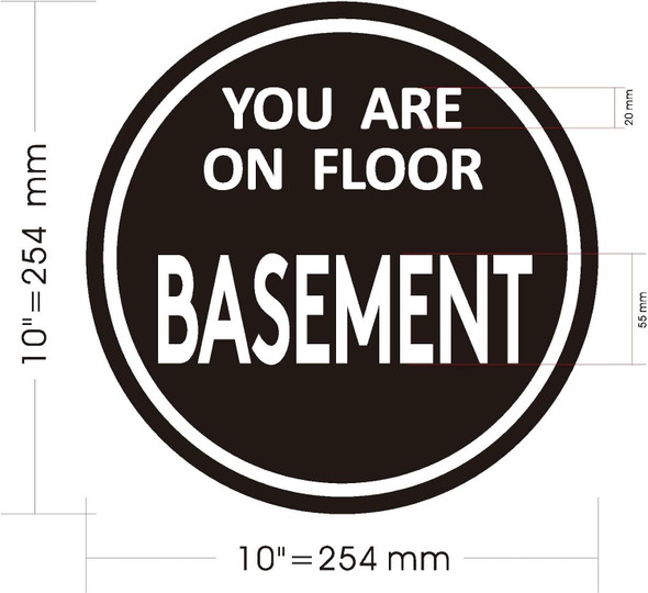 Signage  YOU ARE ON FLOOR BASMENT STICKER -FLOOR BASEMENT NUMBER STICKER