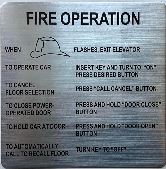 FIRE OPERATION  FOR ELEVATOR