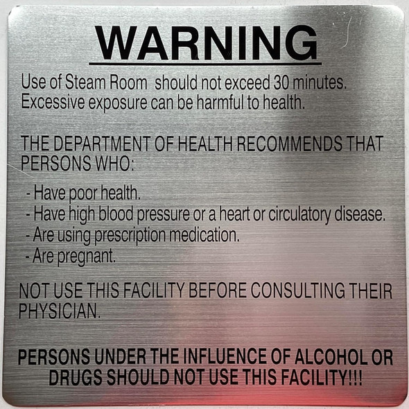 Signage  STEAM ROOM -STEAM ROOM SFETY