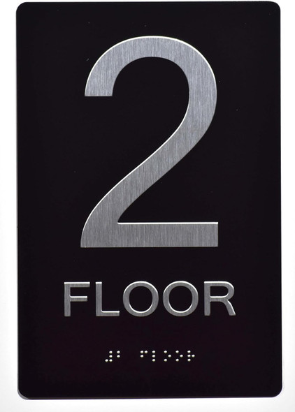 Black Floor number  -Tactile Graphics Grade 2 Braille Text with raised letters