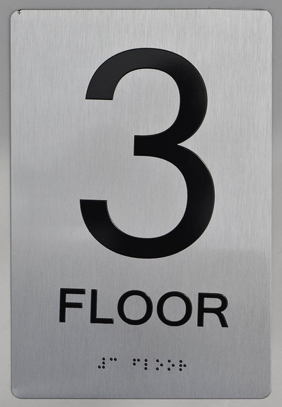 Signage  FLOOR NUMBER  Tactile Graphics Grade 2 Braille Text with raised letters