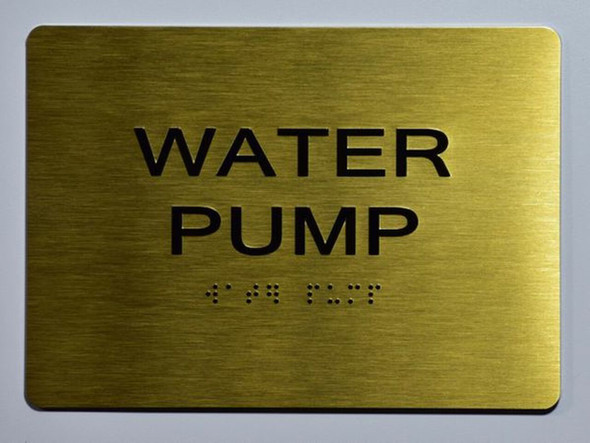 WATER PUMP Sign -Tactile Signs Tactile Signs   Ada sign
