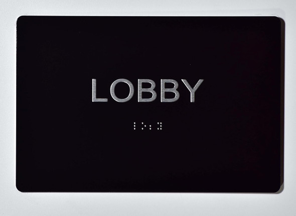 Signage  Black Floor number  -Tactile Graphics Grade 2 Braille Text with raised letters