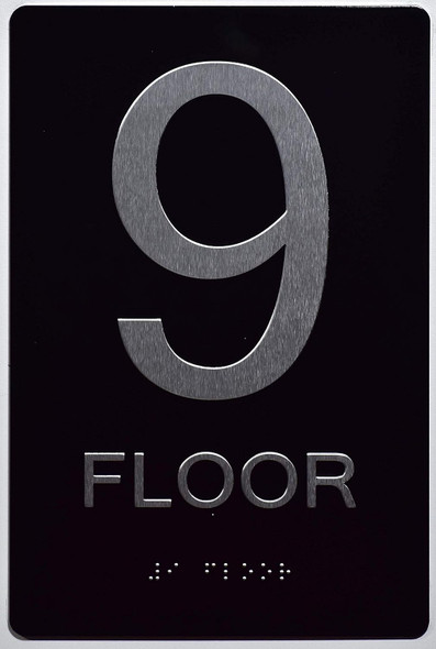 Black Floor number  -Tactile Graphics Grade 2 Braille Text with raised letters