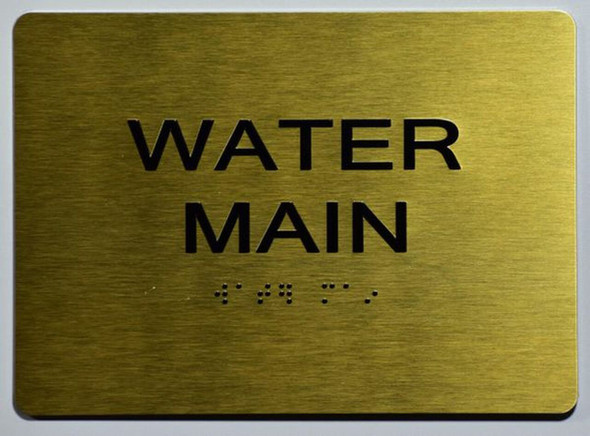 WATER MAIN Sign -Tactile Signs Tactile Signs   Ada sign