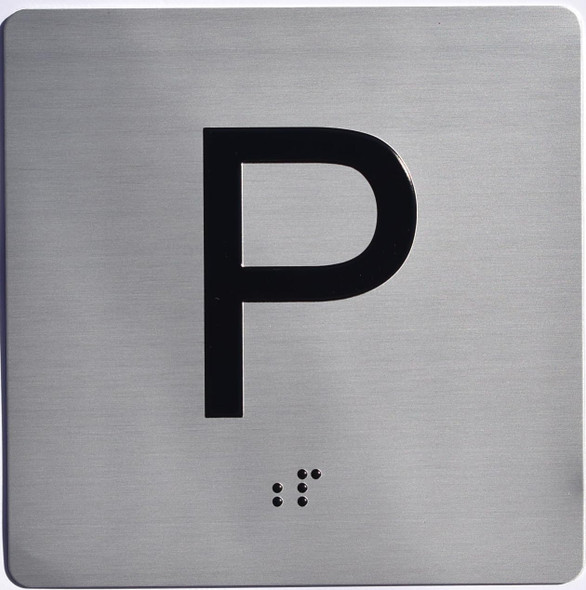 Elevator JAMB Plate with Braille - Elevator Floor Number Brush SILVER