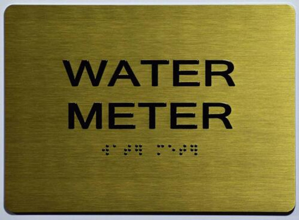 WATER METER Sign -Tactile Signs Tactile Signs    Braille sign