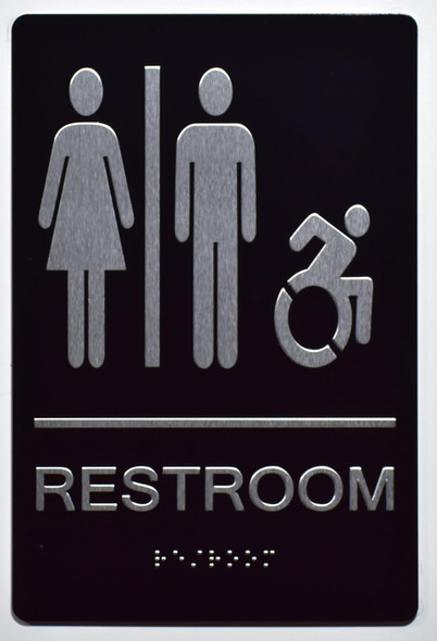 RESTROOM  Tactile Graphics Grade 2 Braille Text with raised letters