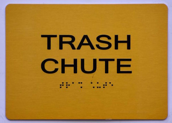 TRASH CHUTE SIGN- Tactile Signs  Braille sign