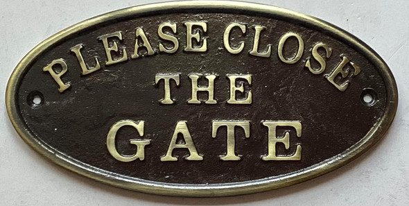 Signage  Cast Aluminium PLEASE CLOSE THE GATE