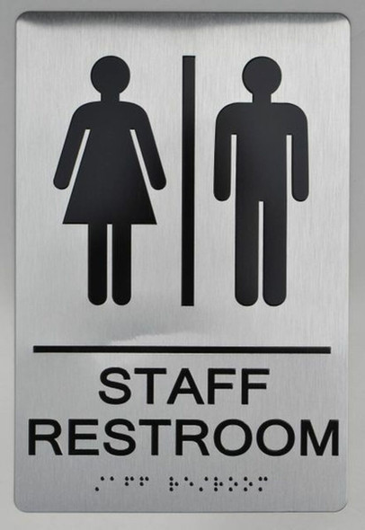 STAFF Restroom Sign ADA Sign -Tactile Signs  -The sensation line   Ada sign