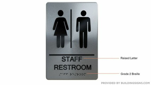 STAFF Restroom Sign  Braille sign -Tactile Signs  -The sensation line    Braille sign