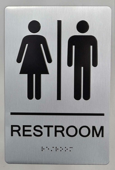 UNISEX ACCESSIBLE RESTROOM  Braille sign -Tactile Signs The sensation line   Braille sign