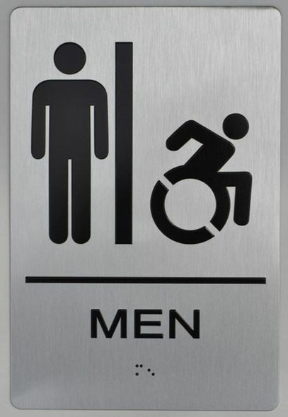 MEN ACCESSIBLE RESTROOM ADA Sign -Tactile Signs  The sensation line  Ada sign