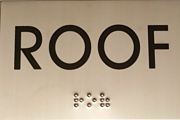 ROOF Sign -Tactile Signs  STAINLESS STEEL  Braille sign