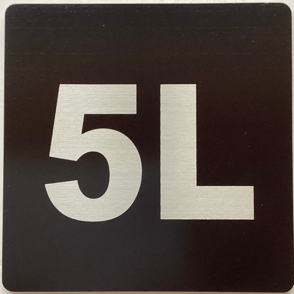 Apartment number 5L sign