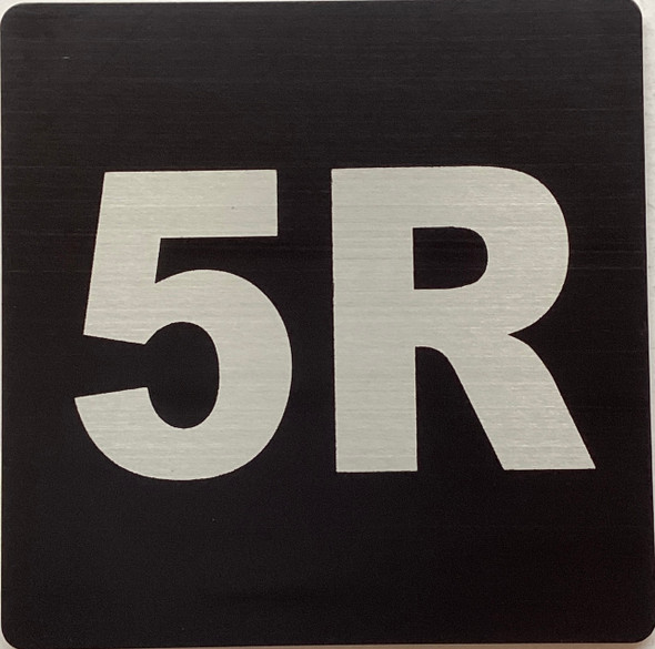 Apartment number 5R sign