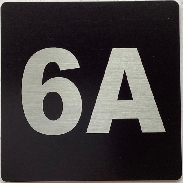 Apartment number 6A sign