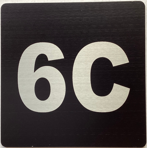 Apartment number 6C sign