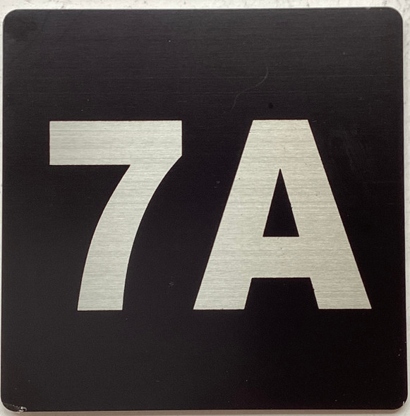 Apartment number 7A sign