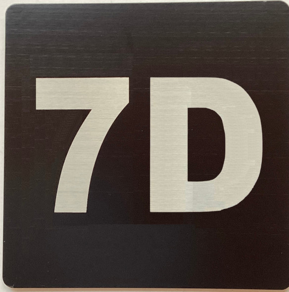 Apartment number 7D sign