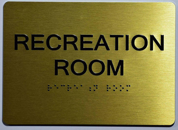 RECREATION ROOM Sign -Tactile Signs Tactile Signs  Braille sign