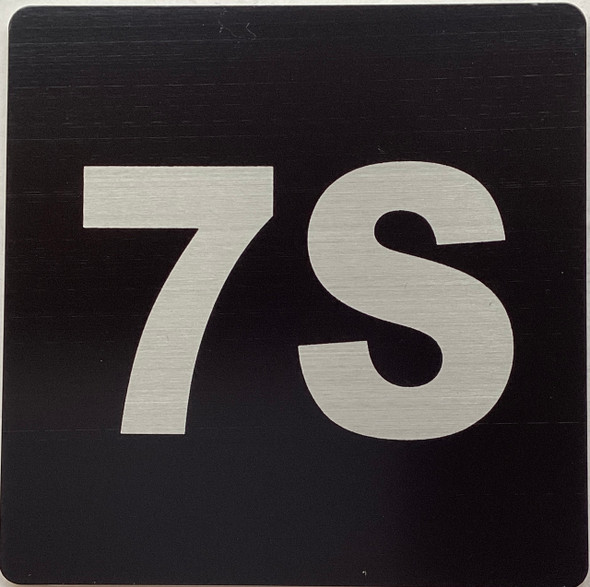 Apartment number 7S sign