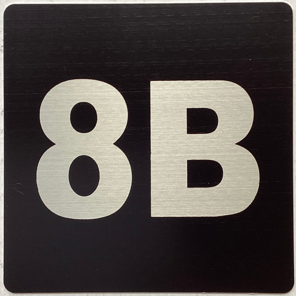 Apartment number 8B sign