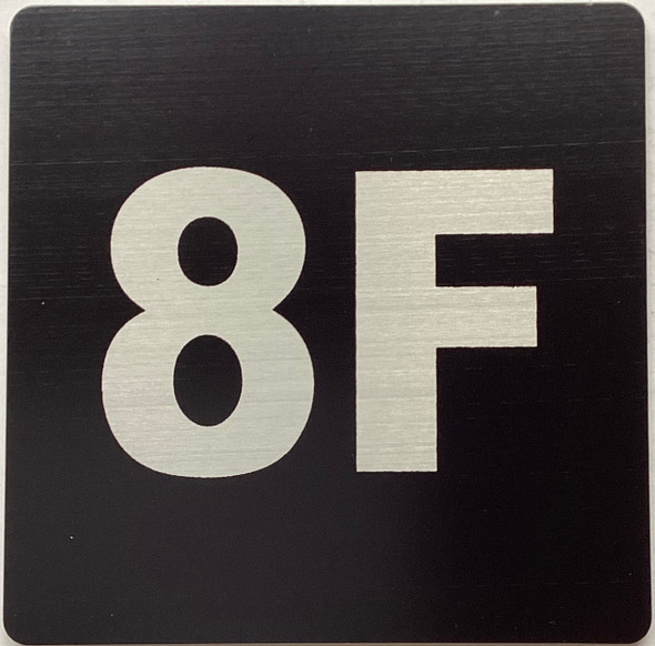Apartment number 8F sign